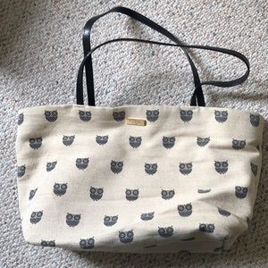 Kate Spade owl canvas tote